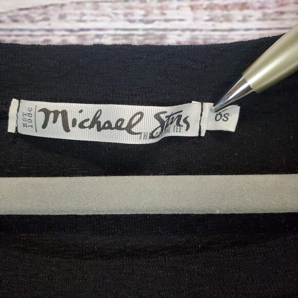 Michael Stars Black Silk Cotton Cashmere Sweater OS Dolman Sleeve Dark Academia - Picture 4 of 10